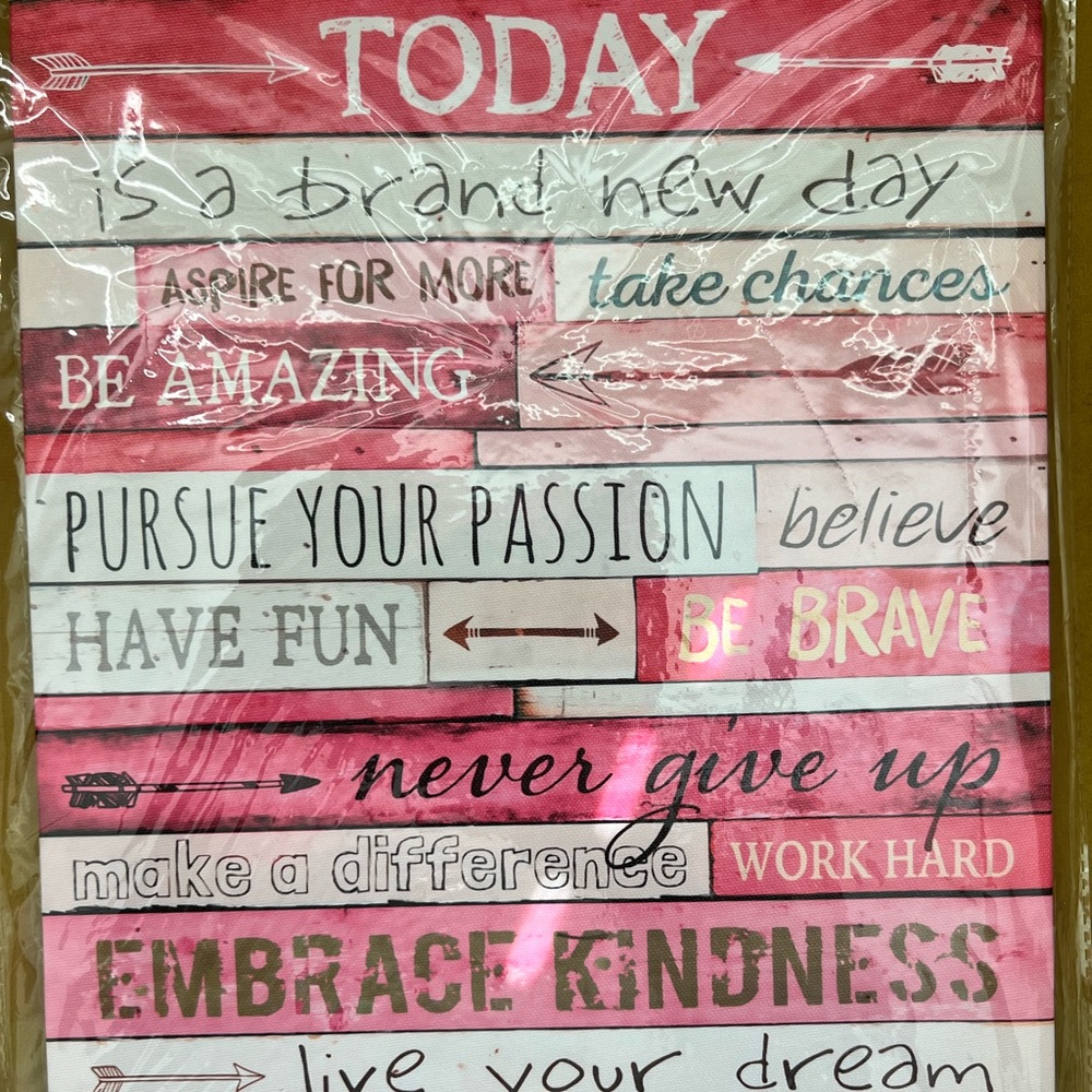 Inspirational Pink and White Wall Art